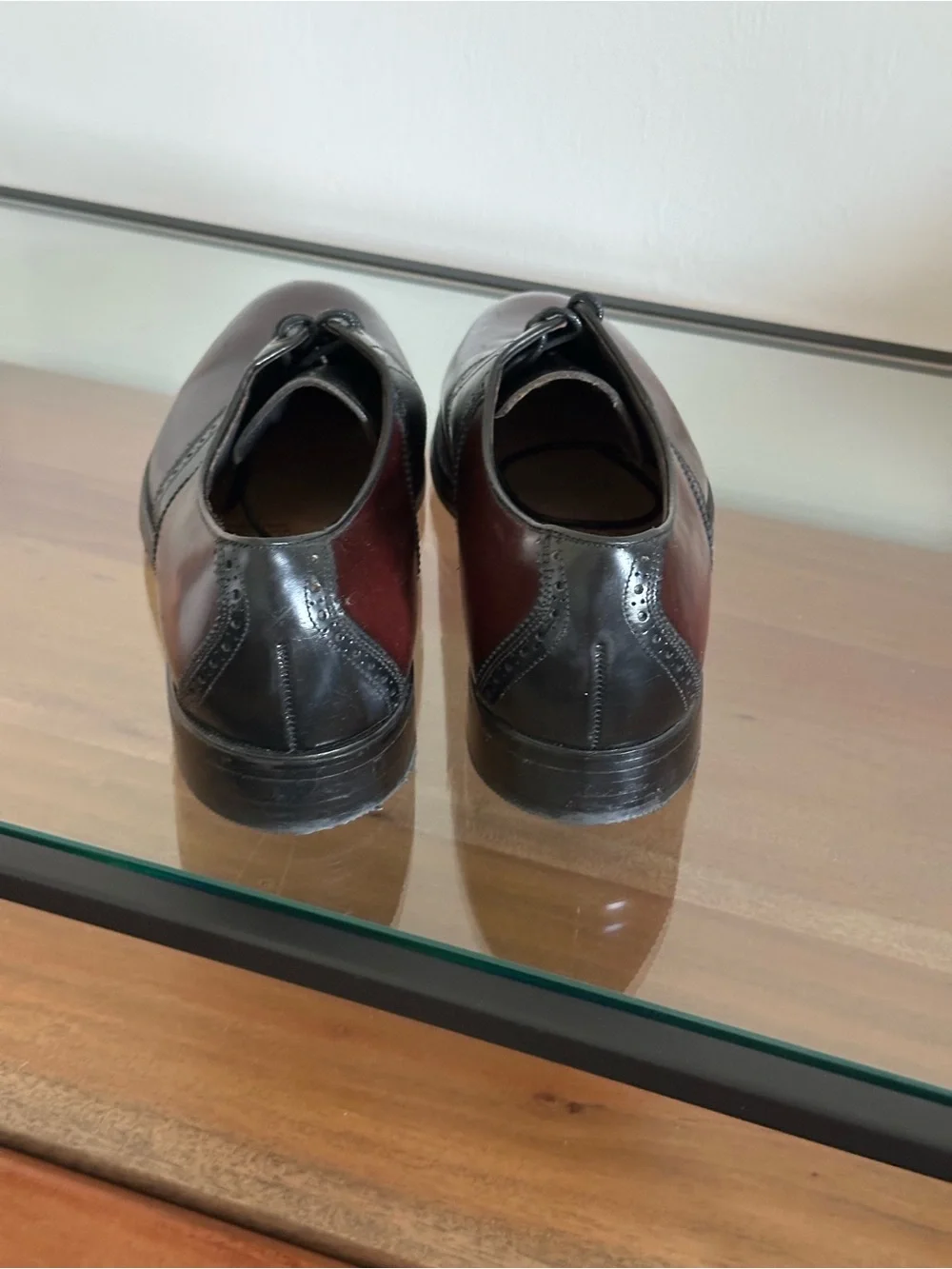 L.L. Bean Men’s Size 13 C Narrow Burgundy Black Leather Oxford Dress Shoe Vibram